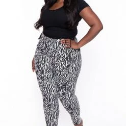 DIAMANTE Plus Size Aiva Zebra Jeans- Black/White 13 DIAMANTE Plus Size Aiva Zebra Jeans- Black/White