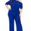 SOLID Plus Size Adina Off Shoulder Jumpsuit - Royal Blue Party Jumpsuilts 1 SOLID Plus Size Adina Off Shoulder Jumpsuit - Royal Blue Party Jumpsuilts