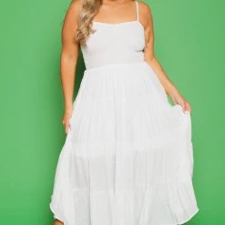 Talent New Arrivals Plus Size Sahara Smocked Top Dress - White