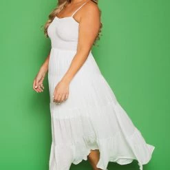 Talent New Arrivals Plus Size Sahara Smocked Top Dress - White