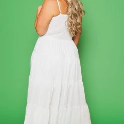 Talent New Arrivals Plus Size Sahara Smocked Top Dress - White