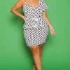 Curvy Sense New Arrivals Plus Size Norah Peplum Dress - White