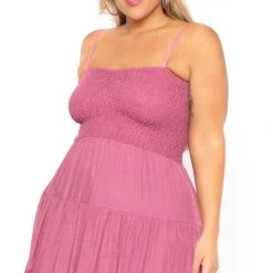 Talent Plus Size Sahara Smocked Top Dress - Mauve New Arrivals