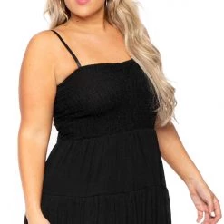 Talent Plus Size Sahara Smocked Top Dress - Black New Arrivals