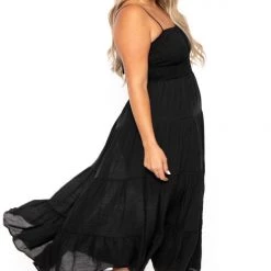 Talent Plus Size Sahara Smocked Top Dress - Black New Arrivals