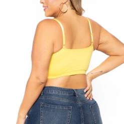 Zenana Plus Size Caged Bralette - Yellow
