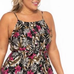 Talent Plus Size Leila Tropical Dress - Black New Arrivals