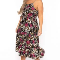 Talent Plus Size Leila Tropical Dress - Black New Arrivals