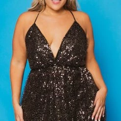 SYMPHONY New Arrivals Plus Size Anaira Maxi Glitter Dress - Black 10 SYMPHONY New Arrivals Plus Size Anaira Maxi Glitter Dress - Black