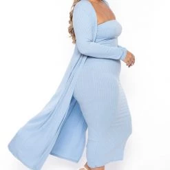 Gibiu Plus Size Lizah Tube Dress And Cardigan Set - Baby Blue New Arrivals 11 Gibiu Plus Size Lizah Tube Dress And Cardigan Set - Baby Blue New Arrivals
