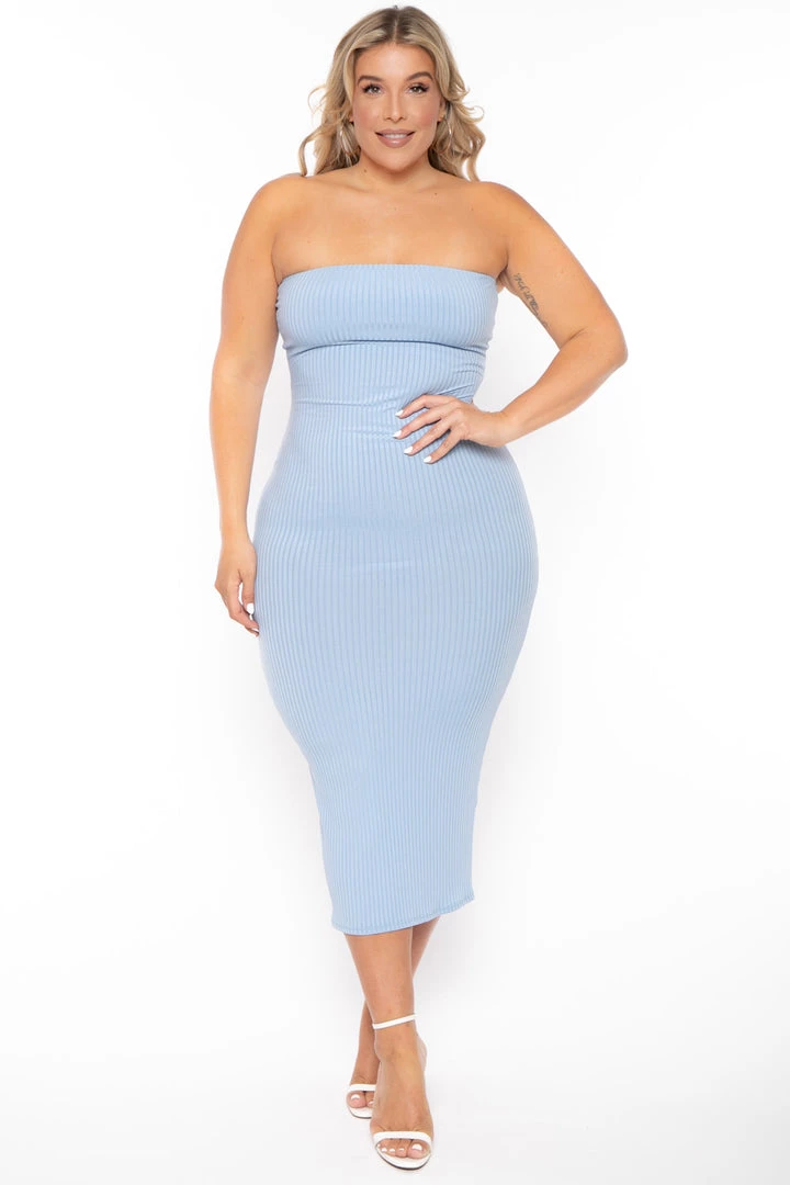 Gibiu Plus Size Lizah Tube Dress And Cardigan Set - Baby Blue New Arrivals 8 Gibiu Plus Size Lizah Tube Dress And Cardigan Set - Baby Blue New Arrivals
