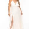 SYMPHONY New Arrivals Plus Size Ariana Maxi Pearl Dress - Ivory