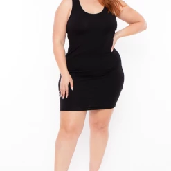 Curvy Sense Plus Size Adeline Grommet Dress - Black