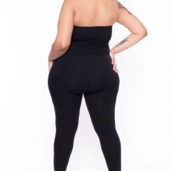 Curvy Sense Plus Size Alessa Cut Out Jumpsuit- Black