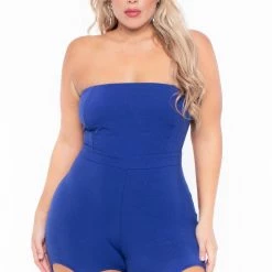 Curvy Sense Party Shop Plus Size Alessa Cut Out Jumpsuit- Royal Blue