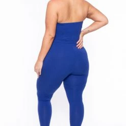 Curvy Sense Party Shop Plus Size Alessa Cut Out Jumpsuit- Royal Blue