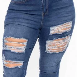 Plus Size DollHouse Christina Skinny Jeans- Dark Wash Blue