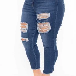 Plus Size DollHouse Christina Skinny Jeans- Dark Wash Blue
