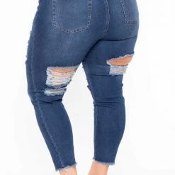 Plus Size DollHouse Christina Skinny Jeans- Dark Wash Blue