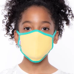 Curvy Sense Face Masks Kids Washable Face Mask For Ages 4-11 - Yellow