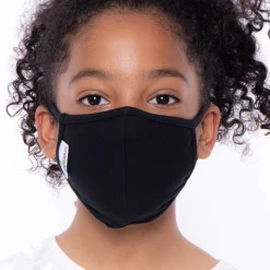 Curvy Sense Kids Washable Face Mask For Ages 4-11 - Black