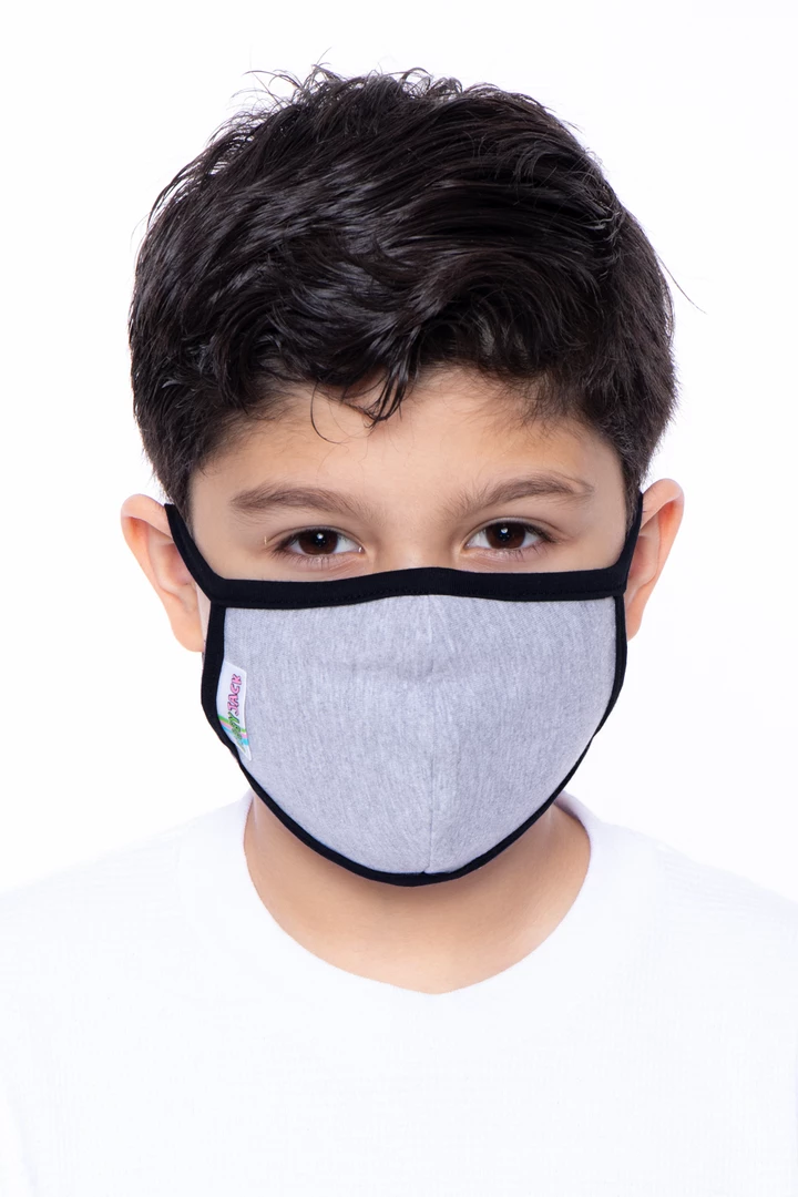 Curvy Sense Face Masks Kids Washable Face Mask For Ages 4-11 - Grey Black 4 Curvy Sense Face Masks Kids Washable Face Mask For Ages 4-11 - Grey Black