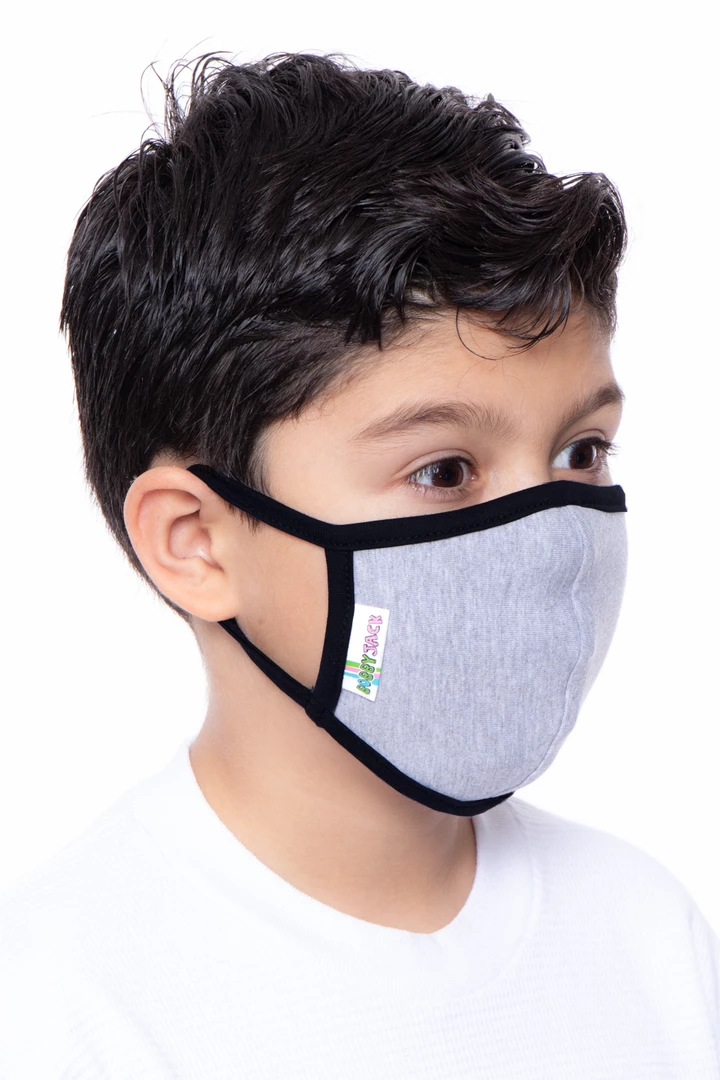 Curvy Sense Face Masks Kids Washable Face Mask For Ages 4-11 - Grey Black 3 Curvy Sense Face Masks Kids Washable Face Mask For Ages 4-11 - Grey Black