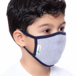 Curvy Sense Kids Washable Face Mask For Ages 4-11 - Heather Grey Face Masks