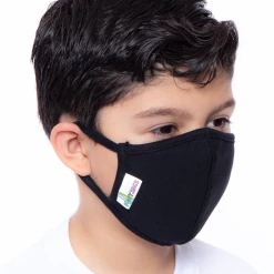 Curvy Sense Kids Washable Face Mask For Ages 4-11 - Black