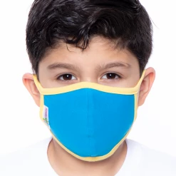 Curvy Sense Face Masks Kids Washable Face Mask For Ages 4-11 - Blue