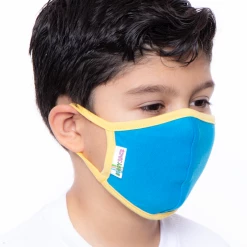 Curvy Sense Face Masks Kids Washable Face Mask For Ages 4-11 - Blue