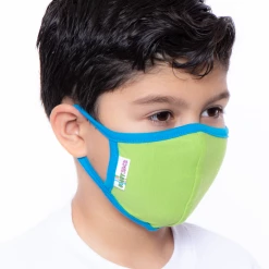 Curvy Sense Kids Washable Face Mask For Ages 4-11 - Lime