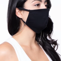 Curvy Sense Face Masks Face Mask Neck Chain & Mesh Carry Bag - Silver