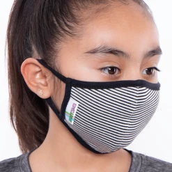 Curvy Sense Kids Washable Face Mask For Ages 4-11 - Black Stripe Face Masks