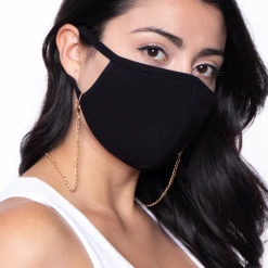 Curvy Sense Face Masks Face Mask Neck Chain & Mesh Carry Bag - Gold