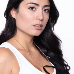 Curvy Sense Face Masks Face Mask Neck Chain & Mesh Carry Bag - Gold