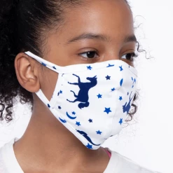Curvy Sense Kids Washable Fun Patterns Face Mask ( Ages 4 - 11 ) - Unicorn Sky Face Masks