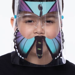 Curvy Sense Kids Graphic Transparent Clear Face Shield