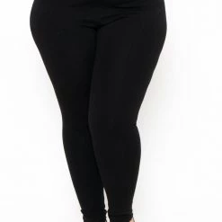 26 International Inc Plus Size High Rise Ponte Pants - Black