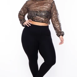 26 International Inc Plus Size High Rise Ponte Pants - Black