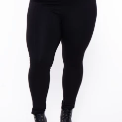 26 International Inc Plus Size High Rise Ponte Pants - Black