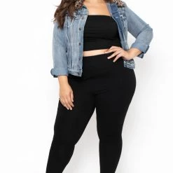26 International Inc Plus Size High Rise Ponte Pants - Black