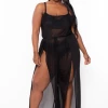 Curvy Sense Party Jumpsuilts Plus Size Cami Mesh Coverup Jumpsuit - Black 1 Curvy Sense Party Jumpsuilts Plus Size Cami Mesh Coverup Jumpsuit - Black