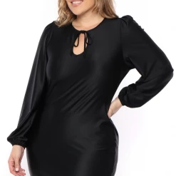Curvy Sense Plus Size Jaqueline Keyhole Dress - Black 13 Curvy Sense Plus Size Jaqueline Keyhole Dress - Black