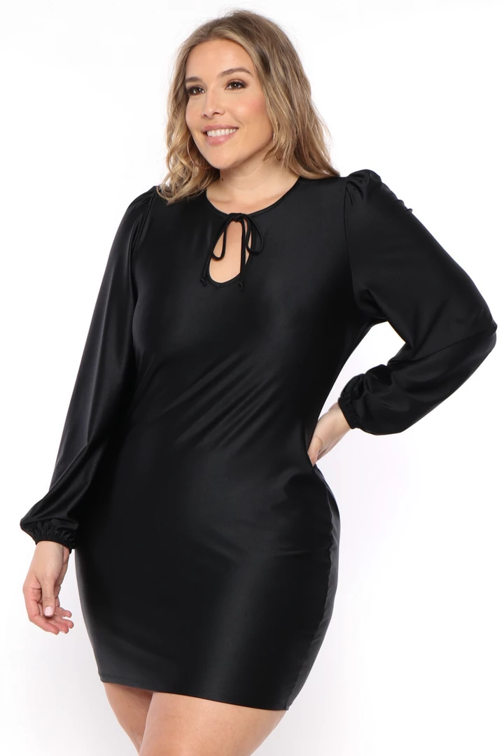 Curvy Sense Plus Size Jaqueline Keyhole Dress - Black 7 Curvy Sense Plus Size Jaqueline Keyhole Dress - Black
