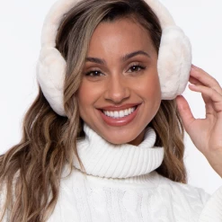 Illuma Fashion Bow Faux Fur Ear Muffs- Creme