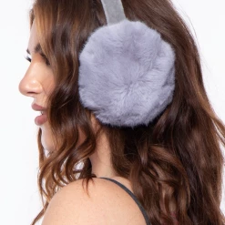 Illuma Fashion Basic Fluffy Faux Fur Ear Muffs - Grey Accessories