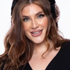 Illuma Fashion Fluffy Sequin Faux Fur Ear Muffs With Kitty Ears- Black Accessories