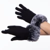 Illuma Fashion Basic Gloves With Faux Fur Cuff- Black Accessories
