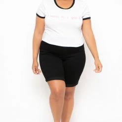 Wax Jean Plus Size Bermuda Jean Shorts - Black